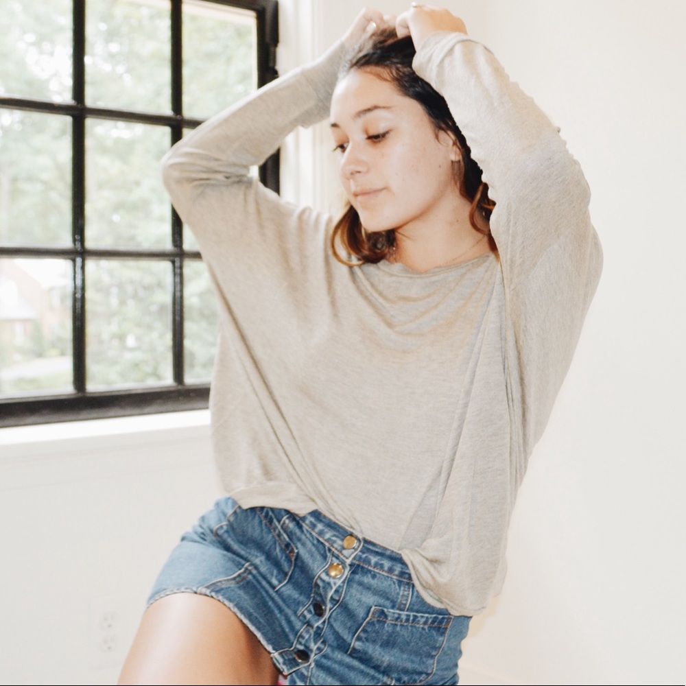 Which We Want gray sweater